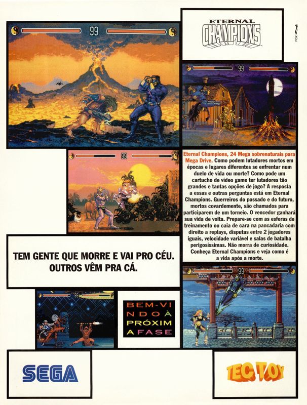 Eternal Champions Magazine Advertisement (Magazine Advertisements): SuperGame (Brazil) Issue 31 (February 94) p. 11
