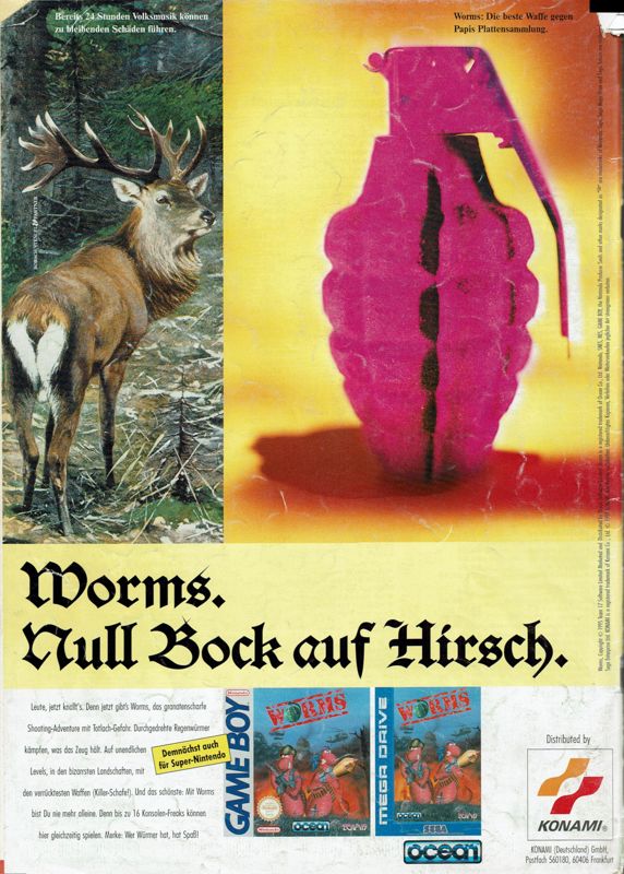 Worms Magazine Advertisement (Magazine Advertisements): Total! (Germany), Issue 06/1996