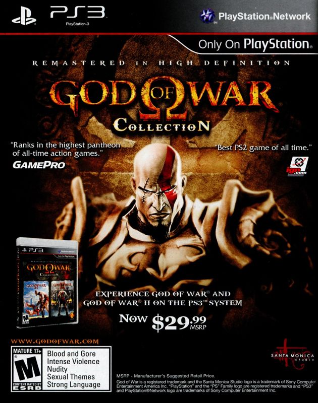 God of War Collection Manual Advertisement (Game Manual Advertisements): "God of War III" game manual, US (Greatest Hits) PS3 release Page 18