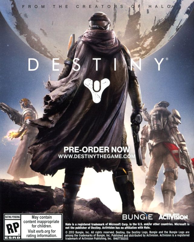 Destiny Other (Pamphlet Advertisements): Pamphlet included with "Call of Duty: Ghosts", US PS4 release