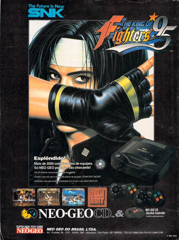 The King of Fighters '95 Magazine Advertisement (Magazine Advertisements): VideoGame (Brazil), Issue 54 (October 1995) Back cover