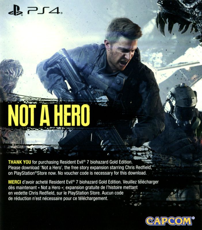 Resident Evil 7: Biohazard - Not a Hero Other (Pamphlet Advertisements): Pamphlet included with "Resident Evil 7: Biohazard - Gold Edition", US PS4 release