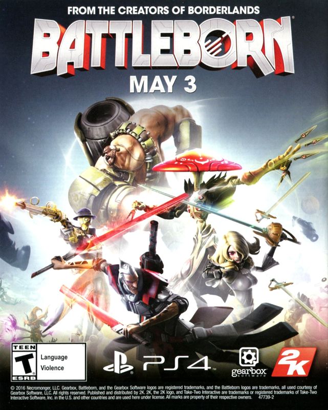 Battleborn Manual Advertisement (Game Manual Advertisements): "Tales from the Borderlands" game manual, US PS4 release
