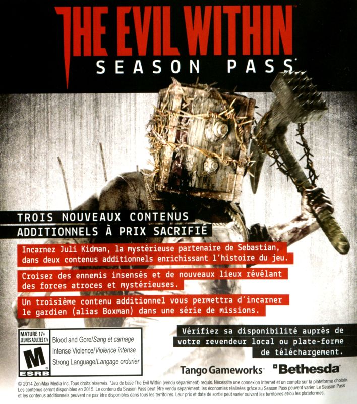 The Evil Within: Season Pass Other (Pamphlet Advertisements): Pamphlet included with "The Evil Within", US PS4 release Side B