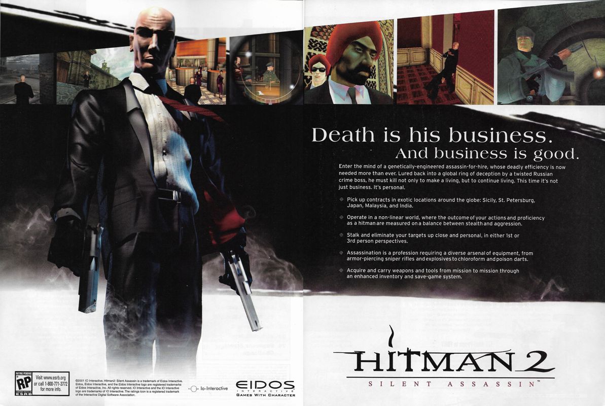 Hitman 2: Silent Assassin Magazine Advertisement (Magazine Advertisements): PC Gamer (United States), Issue 95 (March 2002)