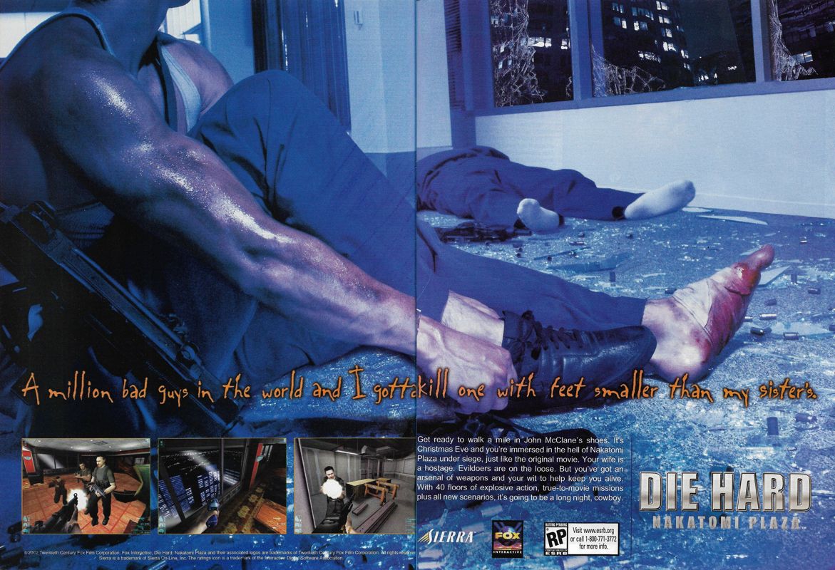 Die Hard: Nakatomi Plaza Magazine Advertisement (Magazine Advertisements): PC Gamer (United States), Issue 95 (March 2002)