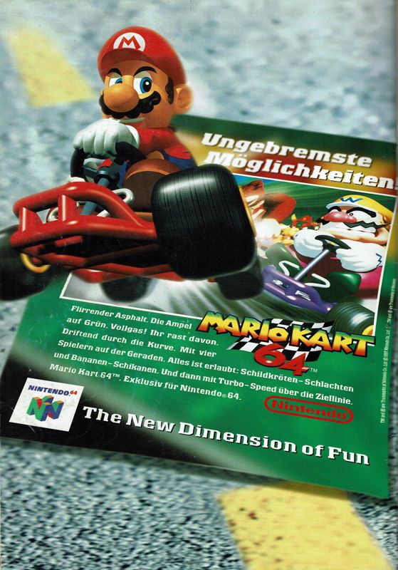 Mario Kart 64 Magazine Advertisement (Magazine Advertisements): Total! (Germany), Issue 06/1997