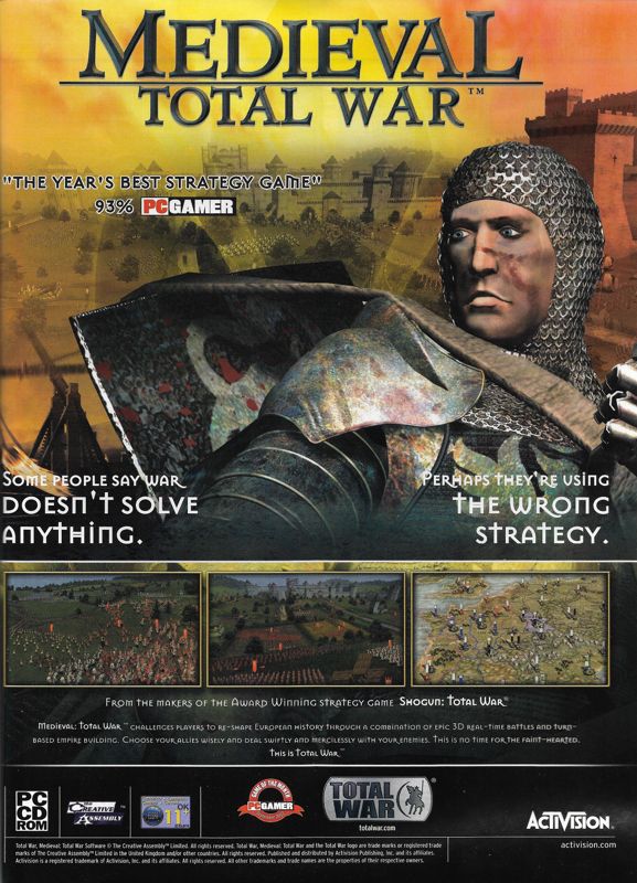 Medieval: Total War Magazine Advertisement (Magazine Advertisements): PC Gamer (United Kingdom), Issue 115 (November 2002)