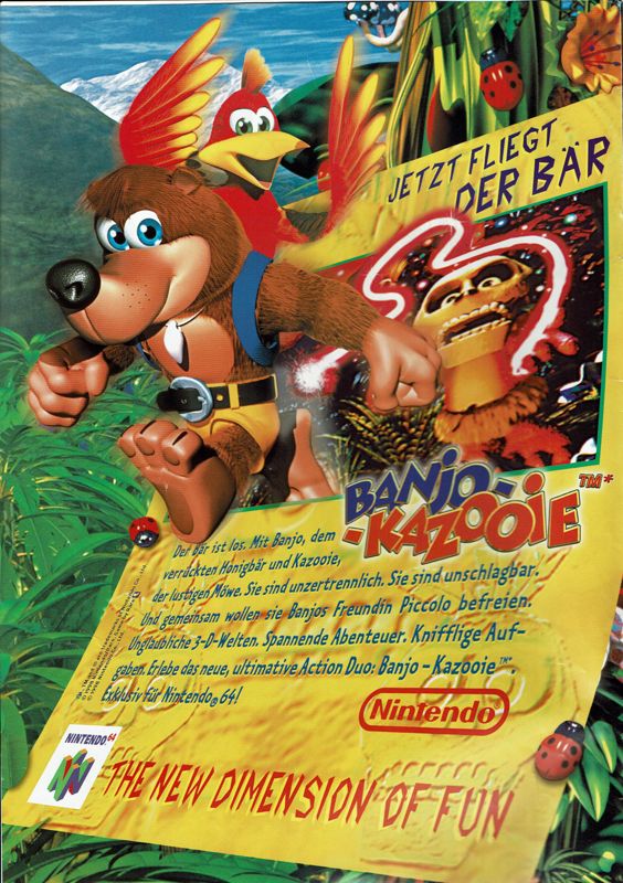 Banjo-Kazooie Magazine Advertisement (Magazine Advertisements): Total! (Germany), Issue 06/1998