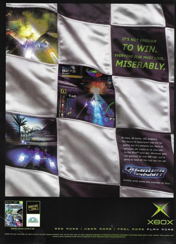 Quantum Redshift Magazine Advertisement (Magazine Advertisements): PC Gamer (United Kingdom), Issue 115 (November 2002)