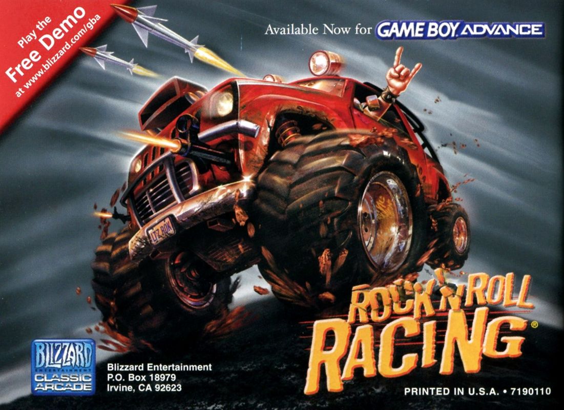 Rock n' Roll Racing Manual Advertisement (Game Manual Advertisements): "Blackthorne" manual, US GBA release