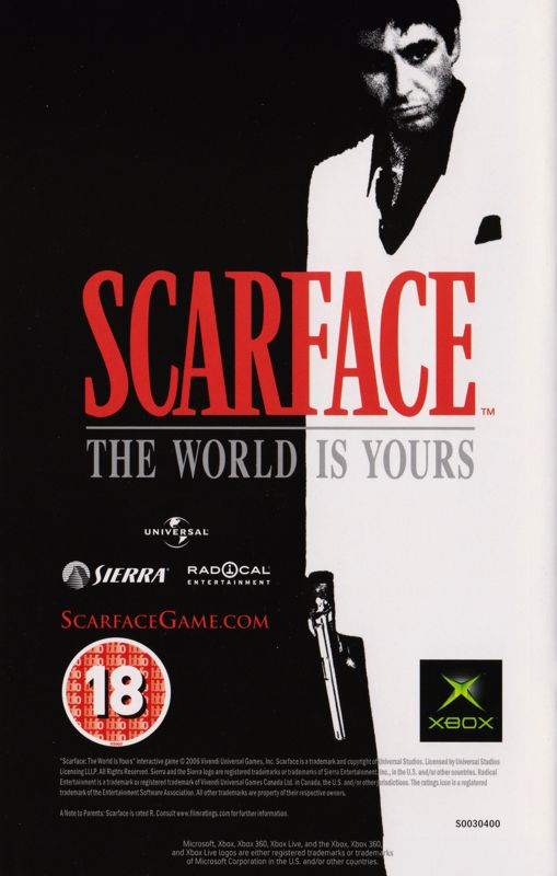 Scarface: The World Is Yours Manual Advertisement (Game Manual Advertisements): "F.E.A.R." game manual, UK Xbox 360 release