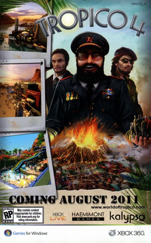 Tropico 4 Other (Pamphlet Advertisements): Pamphlet included with "The First Templar", US Xbox 360 release