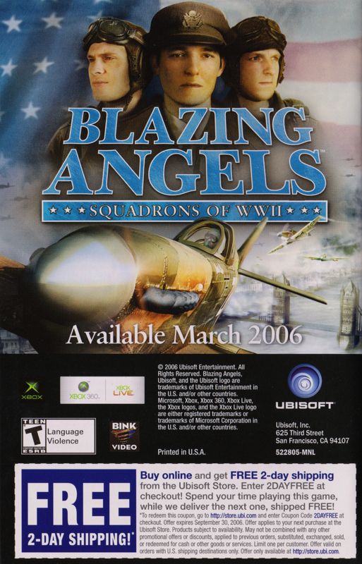 Blazing Angels: Squadrons of WWII official promotional image - MobyGames