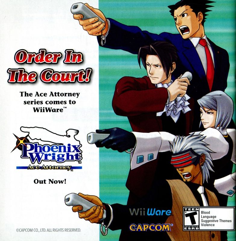 Phoenix Wright: Ace Attorney Manual Advertisement (Game Manual Advertisements): "Ace Attorney Investigations: Miles Edgeworth" (NDS), US release (pg.32)