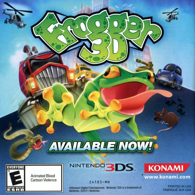 Frogger 3D Manual Advertisement (Game Manual Advertisements): "Doctor Lautrec and the Forgotten Knights" manual, Canadian Nintendo 3DS release