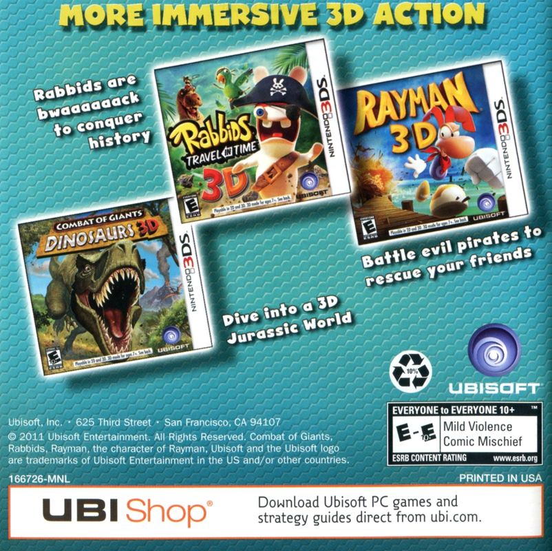Rayman 2: The Great Escape Manual Advertisement (Game Manual Advertisements): James Noir's Hollywood Crimes manual, US Nintendo 3DS release