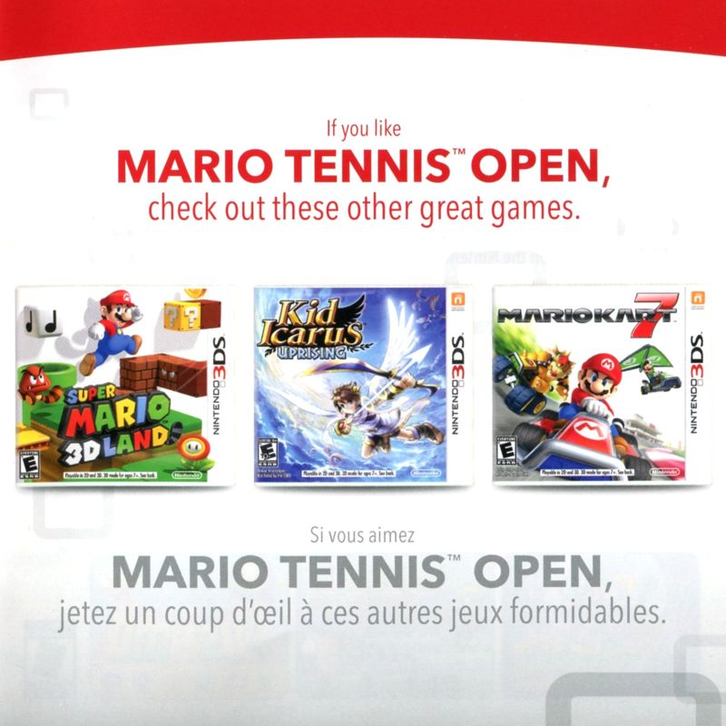Super Mario 3D Land Catalogue (Catalogue Advertisements): Catalogue included with "Mario Tennis Open", US Nintendo 3DS release Front