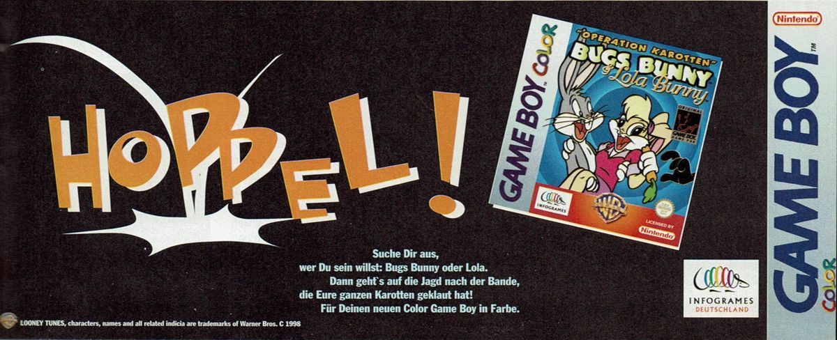 Looney Tunes: Carrot Crazy Magazine Advertisement (Magazine Advertisements): Total! (Germany), Issue 01/1999