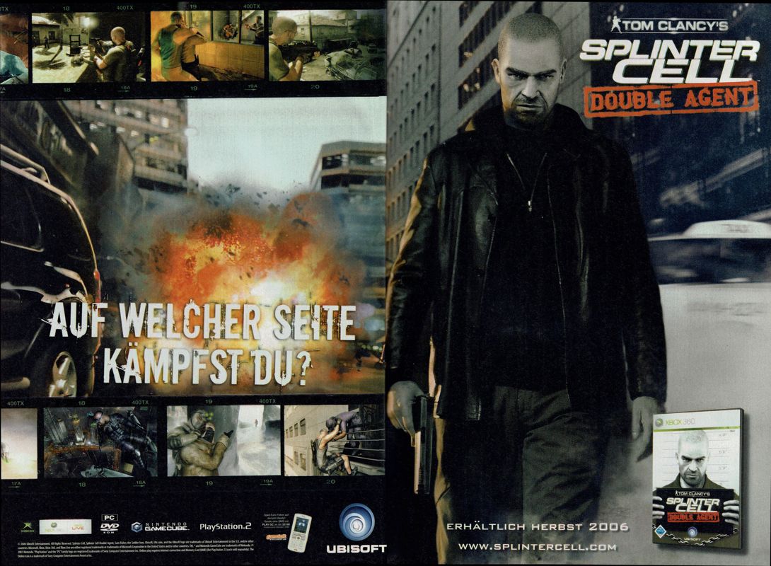 Tom Clancy's Splinter Cell: Double Agent Magazine Advertisement (Magazine Advertisements): PC Powerplay (Germany), Issue 10/2006