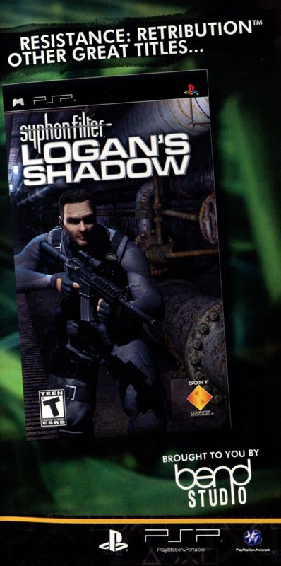 Syphon Filter: Logan's Shadow Manual Advertisement (Game Manual Advertisements): Resistance: Retribution manual, US PSP release Page 23