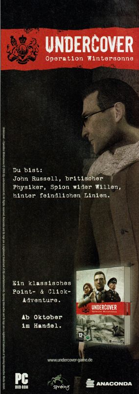 Undercover: Operation Wintersun Magazine Advertisement (Magazine Advertisements): PC Powerplay (Germany), Issue 10/2006 Part 1