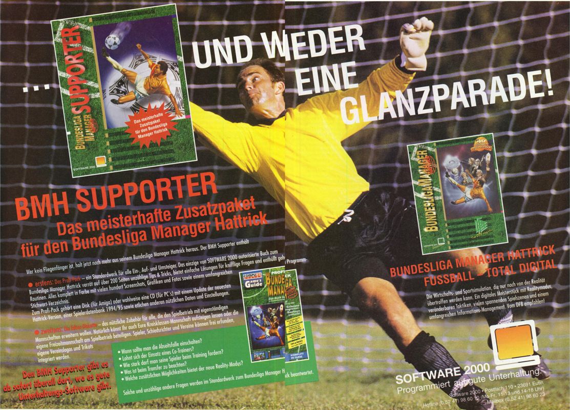 Bundesliga Manager Hattrick: Supporter Magazine Advertisement (Magazine Advertisements): MCV 03/95 (Germany)