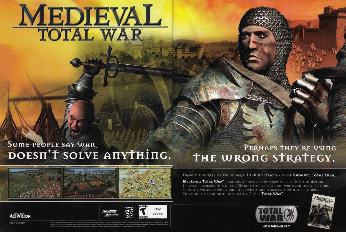 Medieval: Total War Magazine Advertisement (Magazine Advertisements): PC Gamer (United States), Issue 101 (September 2002)