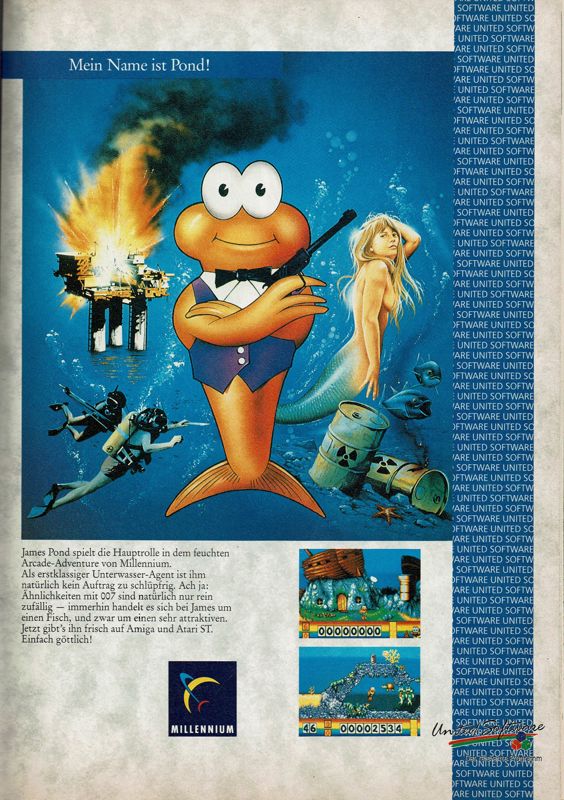 James Pond: Underwater Agent Magazine Advertisement (Magazine Advertisements): Amiga Joker (Germany), Issue 01/1991