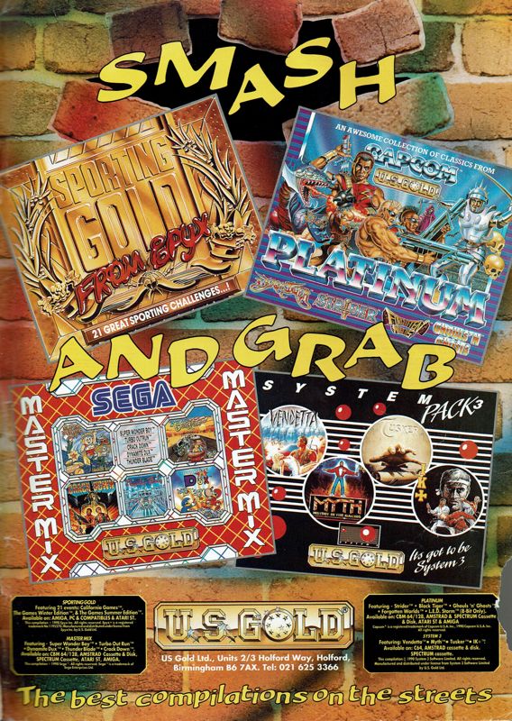 Sporting Gold Magazine Advertisement (Magazine Advertisements): Amiga Joker (Germany), Issue 01/1991