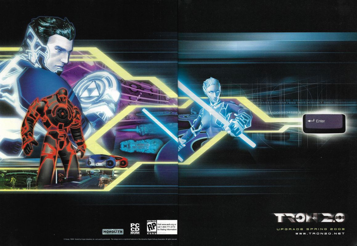 Tron 2.0 Magazine Advertisement (Magazine Advertisements): PC Gamer (United States), Issue 102 (October 2002)