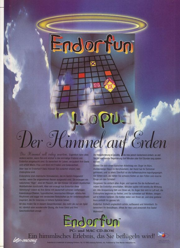 Endorfun Magazine Advertisement (Magazine Advertisements): MCV 11/95 (Germany)