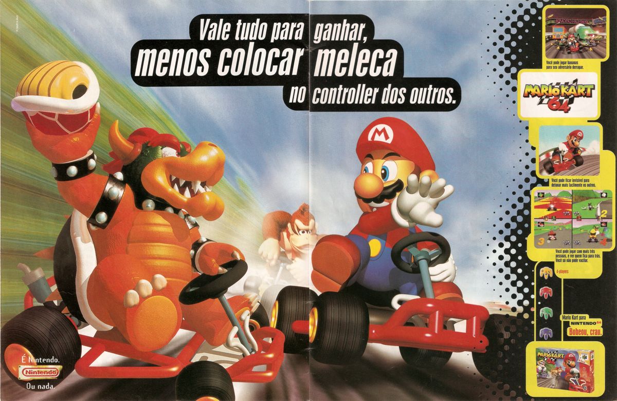 Mario Kart 64 Magazine Advertisement (Magazine Advertisements): SuperGamePower (Brasil), Issue 38 (May 1997) pp. 6-7