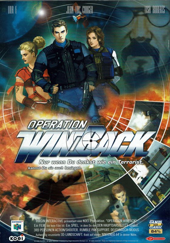 WinBack: Covert Operations Magazine Advertisement (Magazine Advertisements): Total! (Germany), Issue 08/2000