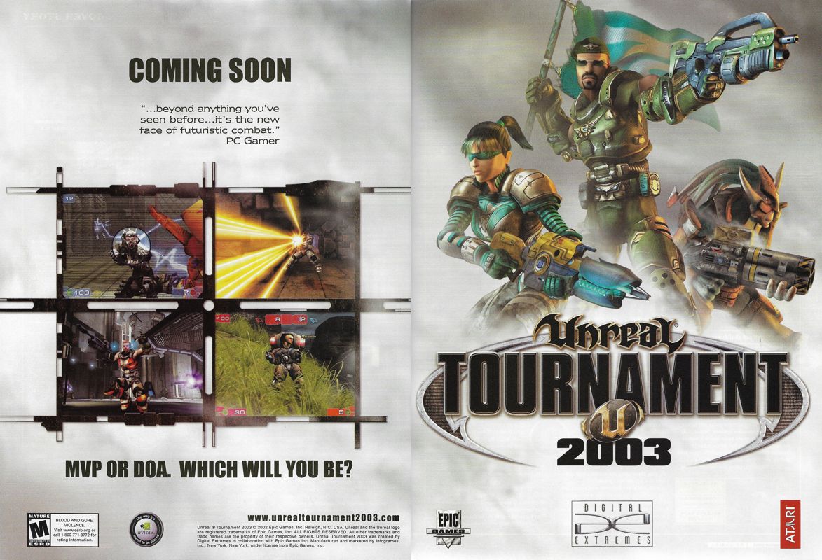 Unreal Tournament 2003 Magazine Advertisement (Magazine Advertisements): PC Gamer (United States), Issue 101 (September 2002)