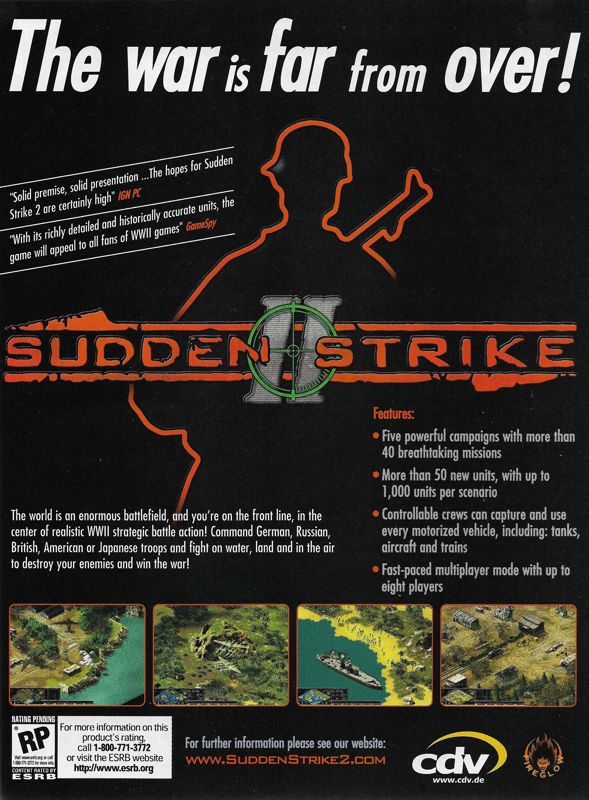 Sudden Strike II Magazine Advertisement (Magazine Advertisements): PC Gamer (United States), Issue 101 (September 2002)