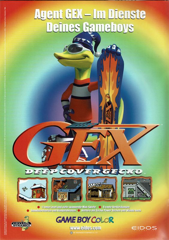 Gex 3: Deep Pocket Gecko Magazine Advertisement (Magazine Advertisements): Total! (Germany), Issue 03/2000