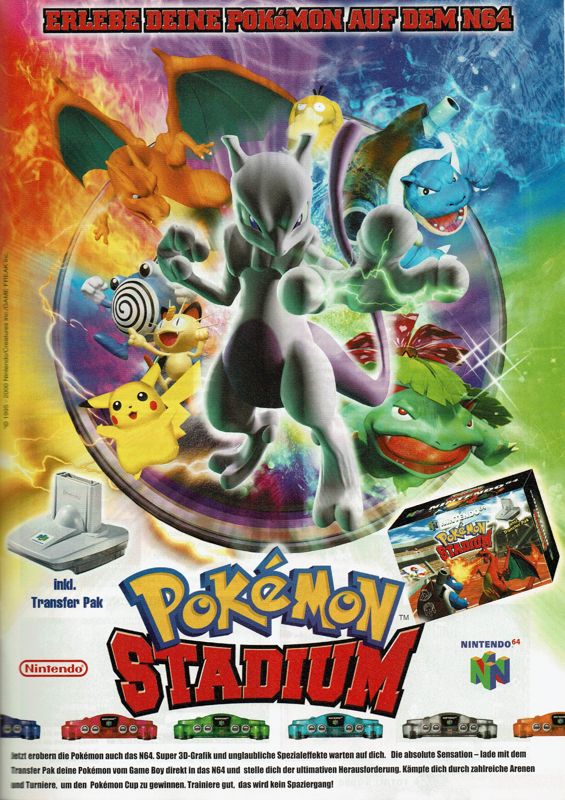 Pokémon Stadium Magazine Advertisement (Magazine Advertisements): Total! (Germany), Issue 05/2000