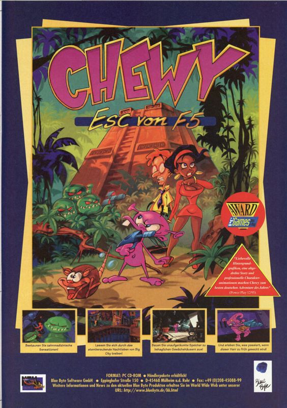 Chewy: Esc from F5 Magazine Advertisement (Magazine Advertisements): MCV 12/95 (Germany)