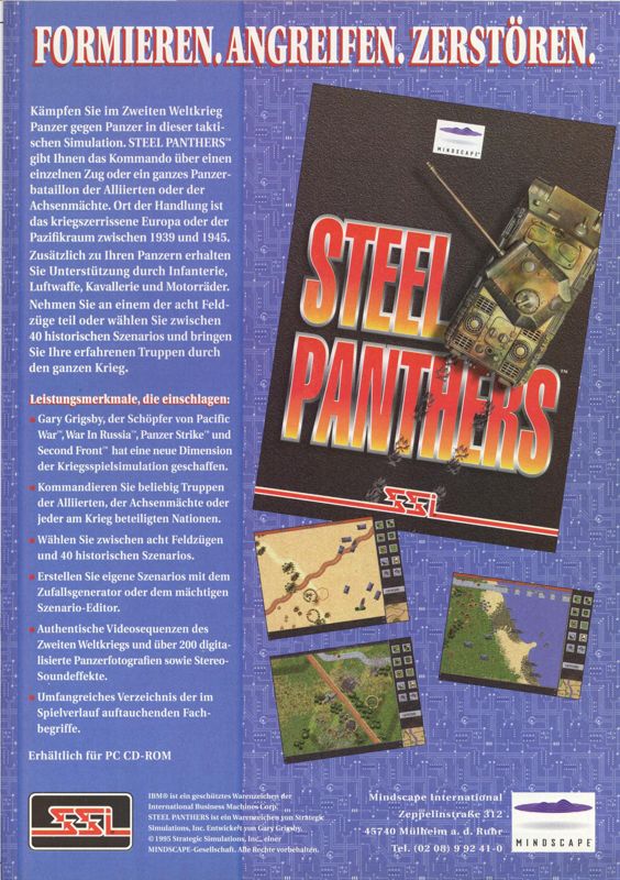 Steel Panthers Magazine Advertisement (Magazine Advertisements): MCV 12/95 (Germany)