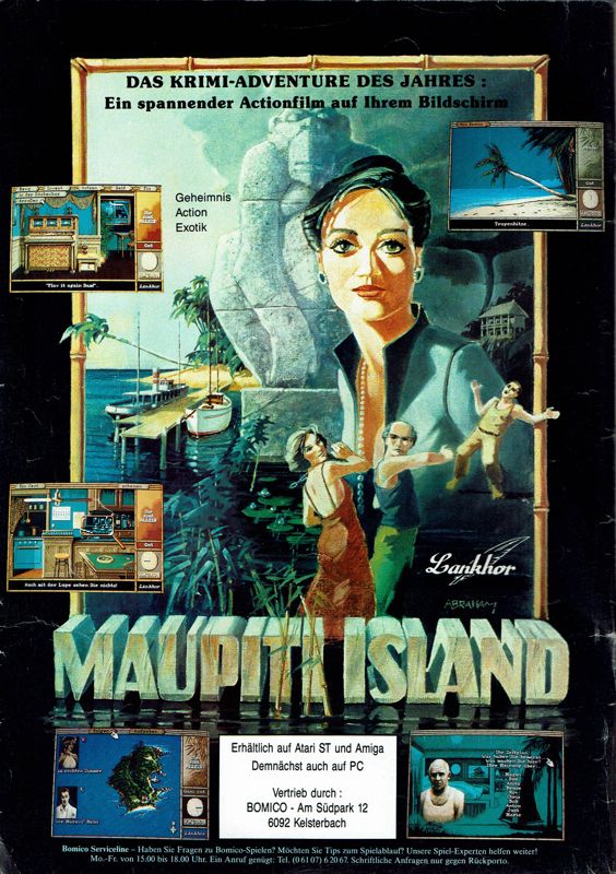 Maupiti Island Magazine Advertisement (Magazine Advertisements): Amiga Joker (Germany), Issue 02/1991