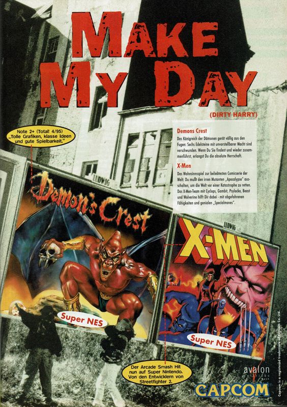 Demon's Crest Magazine Advertisement (Magazine Advertisements): Total! (Germany), Issue 06/1995