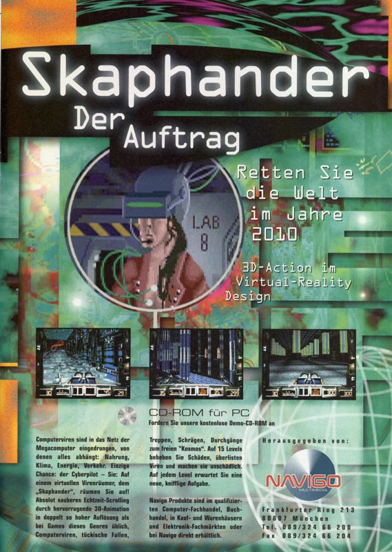 Skaphander: Der Auftrag Magazine Advertisement (Magazine Advertisements):<br> MCV 10/95 (Germany)