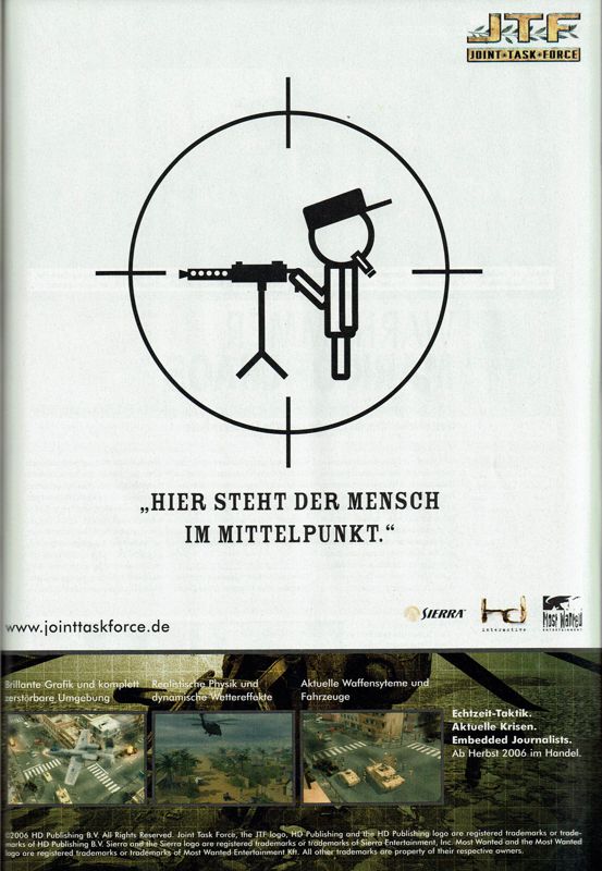 Joint Task Force Magazine Advertisement (Magazine Advertisements): PC Powerplay (Germany), Issue 09/2006