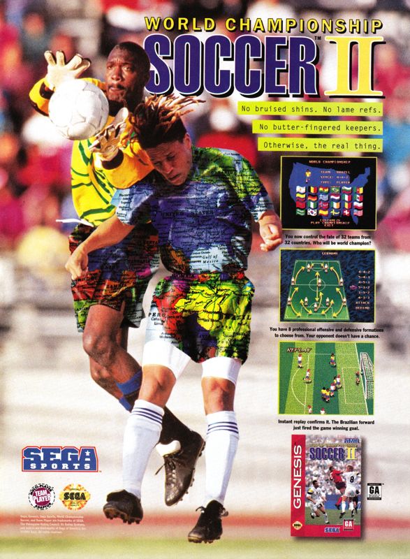 World Championship Soccer II Magazine Advertisement (Magazine Advertisements): Official Magazine Advertisement GamePro (International Data Group, United States), Issue 60 (July 1994)