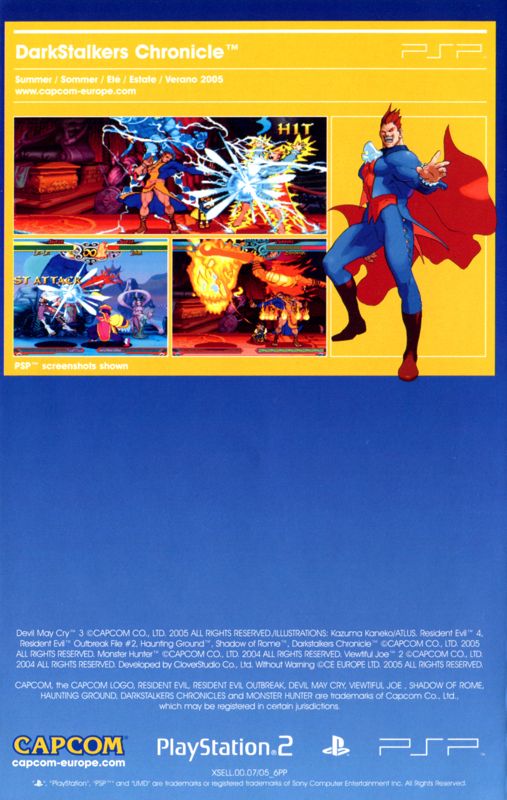Darkstalkers Chronicle: The Chaos Tower Catalogue (Catalogue Advertisements): Capcom Releases (XSELL.00.07/05_6PP)
