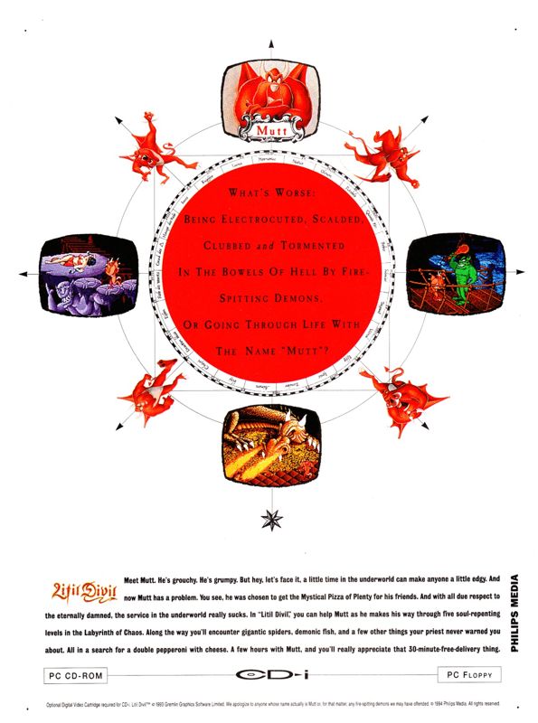 Litil Divil Magazine Advertisement (Magazine Advertisements): GamePro (International Data Group, United States), Issue 62 (September 1994)