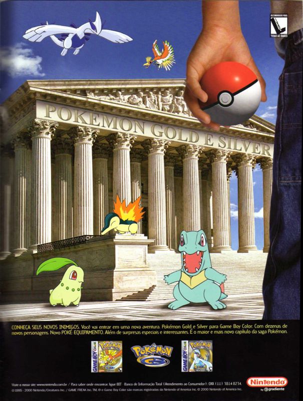 Pokémon Gold Version Magazine Advertisement (Magazine Advertisements): Ação Games (Brazil), Issue 156 (October 2000) Inner back cover