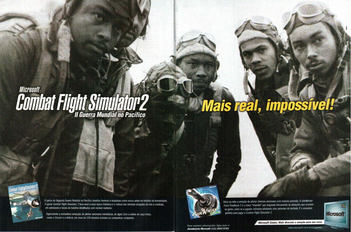Microsoft Combat Flight Simulator 2: WW II Pacific Theater Magazine Advertisement (Magazine Advertisements): Ação Games (Brazil) Issue 158 (December 2000) pp. 4-5
