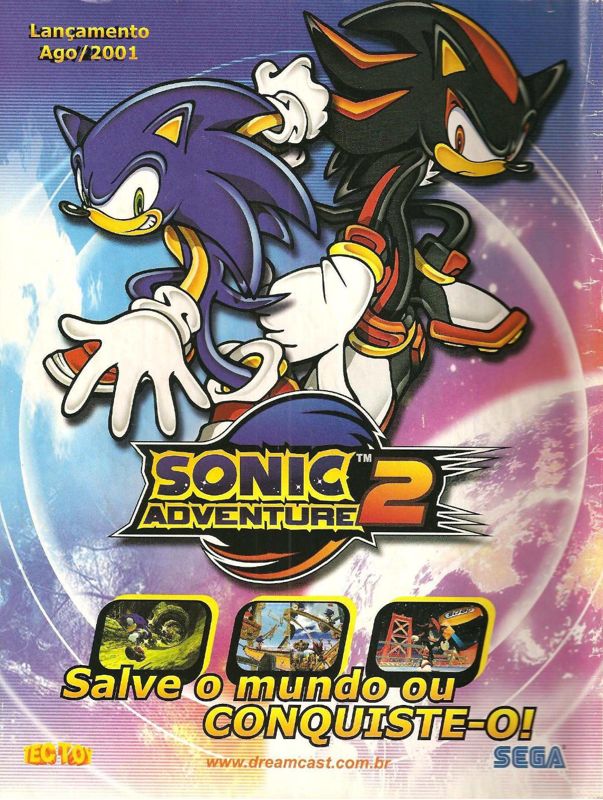 Sonic Adventure 2 Magazine Advertisement (Magazine Advertisements): SuperGamePower (Brazil), Issue 90 (September 2001) Back cover